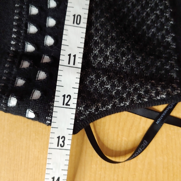 NEW Bcbgeneration | Black White Knit V-Neck Sweater Dress Fit & Flare Medium - Picture 7 of 15